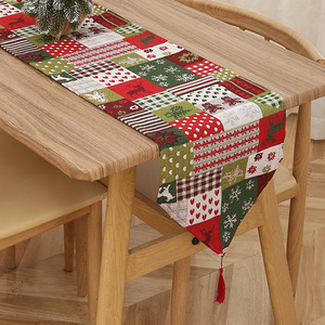 Natale <span class=keywords><strong>Runner</strong></span> da tavola doppio strato stagionale senza strappo più spesso pupazzo di neve babbo Claus da pranzo invernale <span class=keywords><strong>Runner</strong></span> da tavolo - Product Image 3