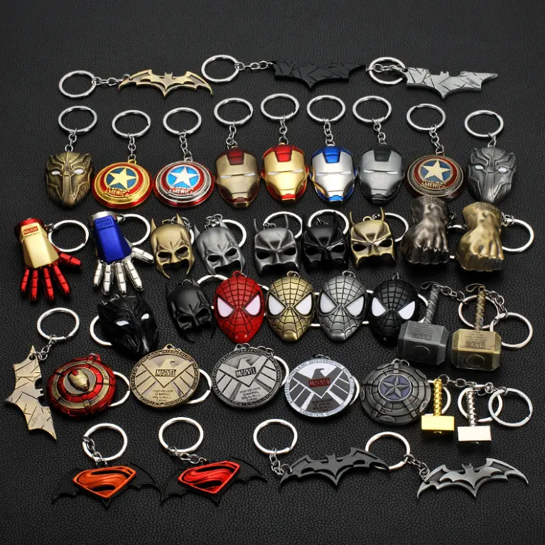 Avenger League Captain of the United States Iron Man Car Keychain Bags Pendant Cartoon Gifts Key Chain keychain rings