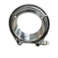 Kit de fixation V-Band pour tuyau d'échappement turbo en acier inoxydable 304SS de 3 pouces avec bride en acier au carbone et clip mâle-femelle