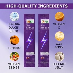 Gelée de soutien et d'hydratation du foie pour adultes avec logo personnalisé, mélange DHM, complément naturel pour le soin du foie, bonbons anti-gueule de bois, gelée au goût de raisin - Product Image 3