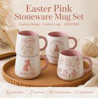 Festival de Pâques 12oz tasses à thé en grès tasses à café en céramique tasses à café personnalisables café lait thé tasses de fête pour les enfants