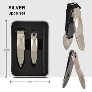 Kit de coupe-ongles professionnel en acier inoxydable anti-éclaboussures pour les orteils et les doigts avec capteur de stockage