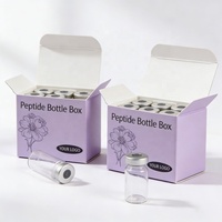 Boîte d'emballage pliable pour produits de peptides personnalisés, bouteille d'huile, impression numérique, boîte en papier dégradable, emballage recyclable