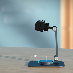 Soporte Ergonómico Giratorio 360° de Aluminio para Teléfono Celular, Manos Libres, Plegable, con Abrazadera de Escritorio para Videoconferencias y Transmisiones en Vivo - Product Image 2