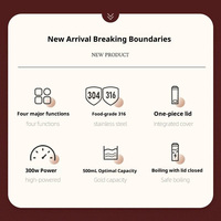 Hervidor Eléctrico Portátil USB de 500 ml para Oficina y Viajes, Mini Hervidor con Control Digital de Temperatura, Acero Inoxidable, Uso Doméstico K001