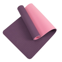 Tapis de yoga en TPE recyclé double grand violet écologique 6MM avec impression de LOGO personnalisé antidérapant