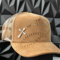 Casquettes G5 en gros, logo brodé 3D personnalisé, casquette à 5 panneaux, doublure en satin, casquettes de baseball en daim avec strass, Gorras Exodo unisexe