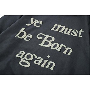 Sudadera con capucha Ye Must Be Born Again para hombre West Creativity Solid Pullover Hoodies Sports Soft Blend Fleece Sudadera - Product Image 3