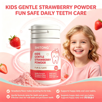 SHITONG Poudre de fraise douce pour enfants, soin quotidien sûr et amusant pour les dents, 50g
