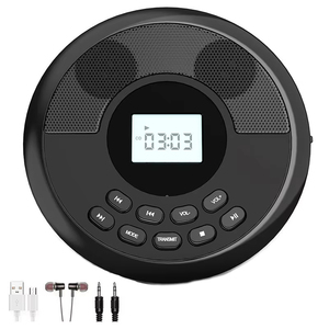 Lecteur CD portable d'usine avec double haut-parleur stéréo, écran LCD, Bluetooth, USB, AUX, anti-saut de disque pour l'étude, les voyages, la voiture, le bureau et la maison - Product Image 6