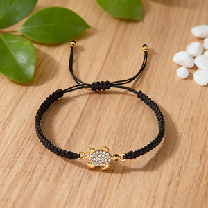 Bracelet d'amitié ajustable tressé fait main avec tortues marines en <span class=keywords><strong>diamant</strong></span>, idéal pour les couples - Grande Vente Mode - Product Image 5