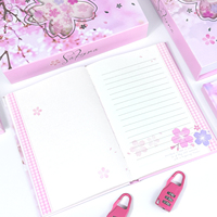 Carnet à couverture rigide avec serrure à code Sakura, journal, cadeau pour étudiant, vente en gros