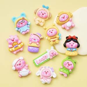 전화 케이스 헤어 클립에 대한 핑크 수지 매력 비버 Nutria DIY 장식 - Product Image 1