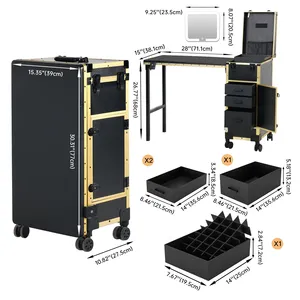 <span class=keywords><strong>OBOX</strong></span> OEM/ODM Bureau de manucure et table à ongles en cuir PU et métal de qualité supérieure, moderne/classique, pour utilisation en salon de beauté - Product Image 5