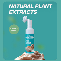 Mousse nettoyante pour animaux de compagnie à brosse rigide intégrée, sans rinçage, non parfumée, détachant et désodorisant pour lits d'animaux, fourniture de toilettage pour animaux domestiques