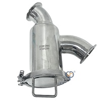 Filtre coudé sanitaire de 2 pouces en acier inoxydable SS304 de qualité alimentaire COMPASS, raccord fileté en Y pour l'eau