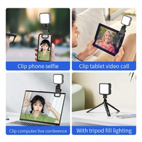 Nouveau Offre Spéciale Smartphone LED Selfie Anneau Lumière Portable MINI Remplissage Lampe Clip Extérieur Noir En Plastique Réglable Luminosité USB