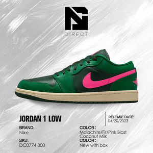 Wmns Air <span class=keywords><strong>Jordan</strong></span> <span class=keywords><strong>1</strong></span> <span class=keywords><strong>Low</strong></span> 'Malachite Pink Blast' รองเท้าผ้าใบหนังสำหรับผู้หญิงสำหรับเล่นสเก็ตบอร์ดแบบผูกเชือก รองเท้าไนกี้ทรงหัวมน - Product Image 6