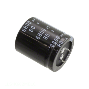 Condensador de canal del fabricante CAP ALUM 6800UF 20% 80V SNAP TH 6800 uF LLS1K682MELC de montaje a través de orificio - Product Image 1