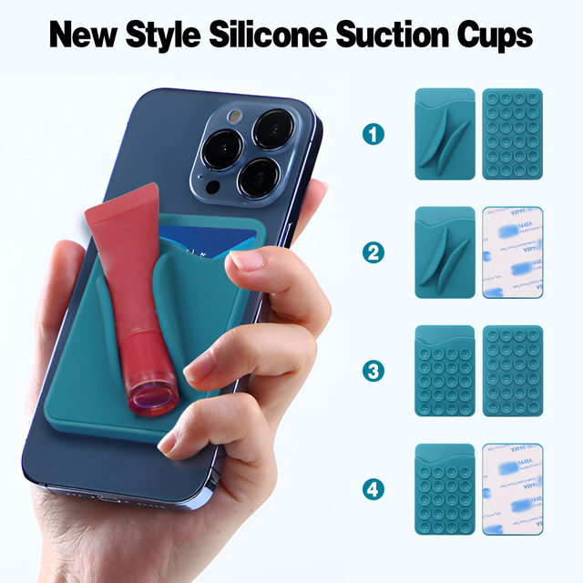 Custom Logo Silicone Suction Cup Lipgloss Phone Card Holder Lipstick Holder for Phone Card