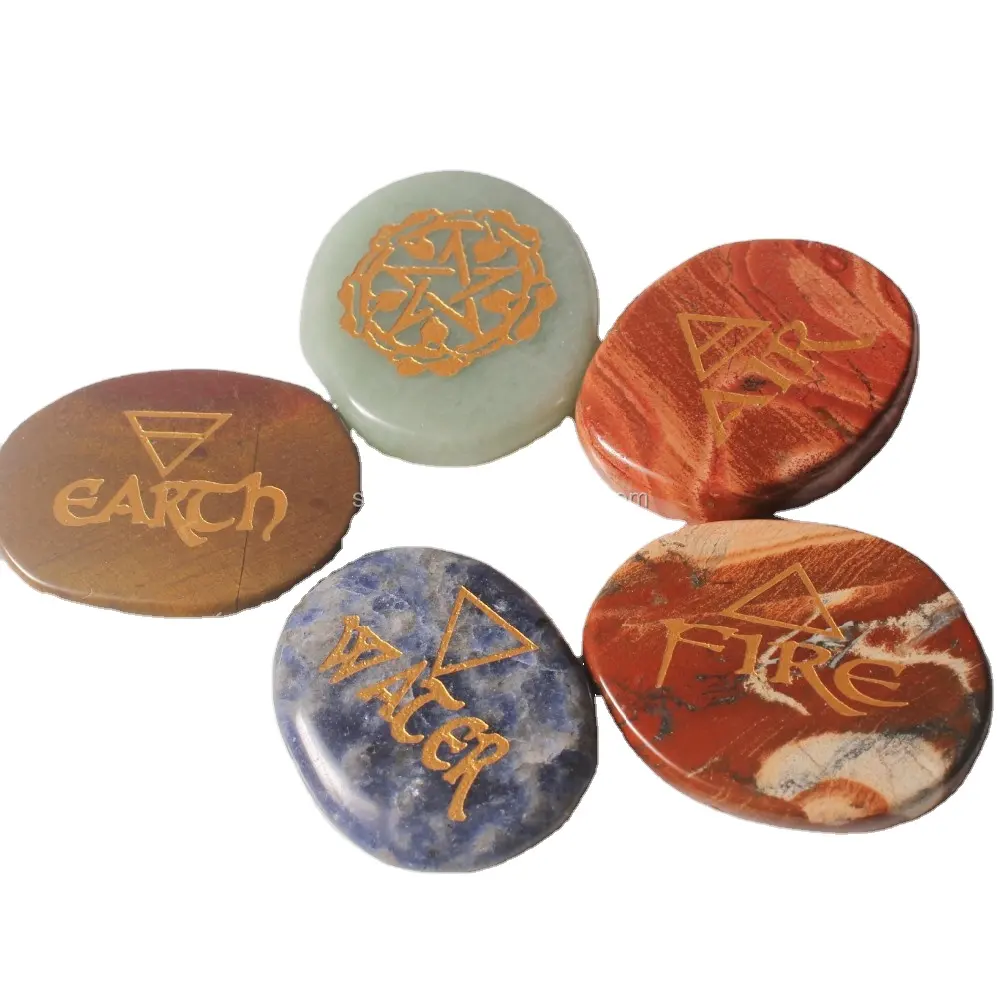 New Arrival Hotsell Natural Stone Engrave Sanskrit Chakra Stones