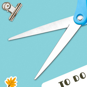 Office Scissors Stainless Steel Blue White Straight Head Home Use Paper Cutting DIY Crafts - Product Image 2