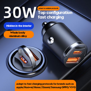 <span class=keywords><strong>Chargeur</strong></span> de voiture <span class=keywords><strong>USB</strong></span> <span class=keywords><strong>C</strong></span> <span class=keywords><strong>30W</strong></span> PD Bloc de charge rapide à double port Prise <span class=keywords><strong>USB</strong></span> A et <span class=keywords><strong>C</strong></span> <span class=keywords><strong>Chargeur</strong></span> de voiture Adaptateur allume-cigare pour iPhone Samsung - Product Image 2