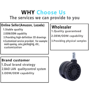 65mm Swivel Brake Casters PU PA Steel Structure 35-40kg Load Modern <b>Replacement</b> <b>Wheels</b> For Office Chair Furniture - Product Image 6