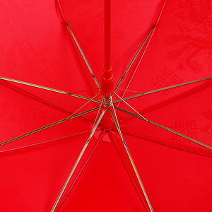 زفاف على الطراز الصيني الجديد مستقيم مقبض طويل خمر الدانتيل التطريز الزواج الأحمر مظلة الزفاف - Product Image 5