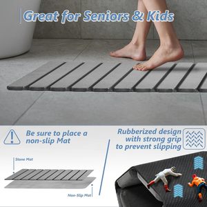 Alfombrilla de Baño Plegable Gris de Piedra, Alfombrilla de Tierra de Diatomeas Súper Absorbente, Alfombrilla Antideslizante de Secado Rápido <span class=keywords><strong>para</strong></span> Encimera de Cocina - Product Image 5