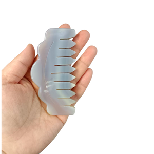 Peine de Masaje Profesional de Ágata Gris, Herramienta Gua <span class=keywords><strong>Sha</strong></span> para Relajación del Cuero Cabelludo y Terapia de Meridianos - Product Image 2