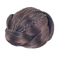 합성 머리 꼰 Chignon 검은 갈색 머리 빵 여성 롤빵 커버 Hairpieces 아프리카 Scrunchies