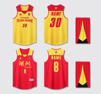 Ensemble d'uniformes de basketball réversibles sans manches pour jeunes garçons - Personnalisé, 100 % polyester, maillot imprimé double face et short respirant