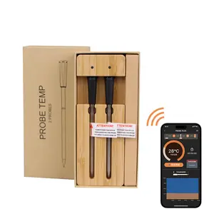 Smart Meat Thermometer Dual Probe Wireless Bluetooth Kitchen Barbecue Thermometer Household Food Thermometer APP-Connected