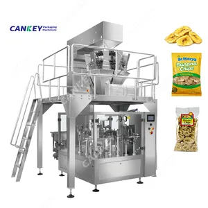 Automatische Kartoffel scheibe Zwiebel ring Verpackung Bananen chips Vorgefertigte Beutel verpackungs maschine für Bananen chips