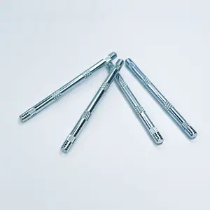 High Precision CNC Turning Zinc Coating Steel Custom Knurled Shaft Dowel Pin Axle Shafts With Different Knurling Process