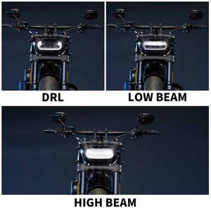 Faro Delantero LED para Harley Softail <span class=keywords><strong>Fat</strong></span> <span class=keywords><strong>Bob</strong></span> FXDF <span class=keywords><strong>FXFB</strong></span> 2008-2024, Luz Alta y Baja con Soporte de Montaje - Product Image 5