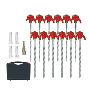 Piquets de tente en acier trempé avec étui de transport, conception à visser avec embout hexagonal, marteaux pratiques pour le camping en extérieur - Product Image 6