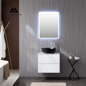 Mars Villa: Mobile <span class=keywords><strong>Bagno</strong></span> Sospeso Contemporaneo da 600mm in Alluminio Personalizzato con Specchio LED, Grigio <span class=keywords><strong>Antracite</strong></span>, per Hotel - Product Image 2