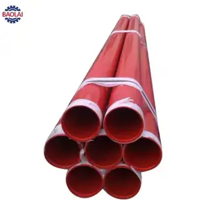 Prime Quality Red Plastic Coating Fire Fighting Steel Pipe Orange Sprinkler System Pipe Supports