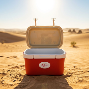 Glacière portable OEM Vietnam PP COMBO 6L Kaki-Rouge Beige, 16 heures de conservation, design moderne et classique, logo personnalisé, pour camping et activités de plein air - Product Image 2