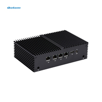 Qotom OEM Thin Client 4 ports Ethernet Mini PC de bureau Routage logiciel Pare-feu Ordinateur Linux Pfsense J6412 Quad Core Lte Mini PC