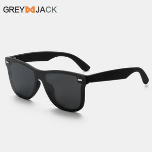 Lunettes de soleil polarisées Greyjack pour hommes, monture intégrale noire et marron, verres TAC UV400, style tendance - Product Image 1
