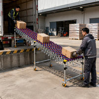Ligne de convoyeur à rouleaux gravitaire optimisée pour l'espace industriel avec conception Dock-to-Stock pour solution de déchargement de conteneurs 3PL