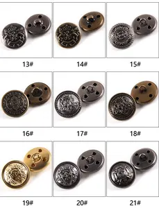 Custom Coat Metal Brass Sewing Shank Button Antique Brass Button With Embossed Logo For Garments
