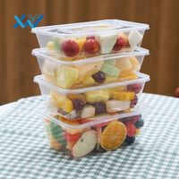 Boîte Alimentaire Carrée Écologique en Plastique Recyclable Jetable de 500 ml avec Couvercle PP, du Fabricant Chinois