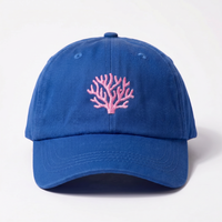 Gorras de Béisbol Azules con Logotipo Bordado de 6 Paneles, Personalizadas OEM, de Algodón, Sin Estructura, Estilo Dad Hat