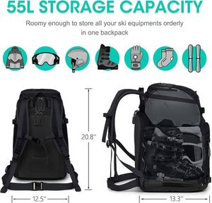 Sac à dos imperméable pour casque de ski, sac de transport pour bottes de ski, sac de voyage pour chaussures de ski, en vrac - Product Image 4