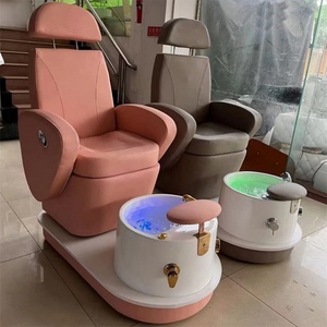 Trendy Customize Red Grey Blue White Luxury Modern Pedicure Chair Recliner with Foot Spa Massage for Beauty Nail Salon - Product Image 2