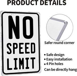 الأكثر مبيعًا علامة جديدة للحد من السرعة لانهائية مضحكة من الألومنيوم تحذير واضح علامة دائمة مشرقة ومرئية - Product Image 5